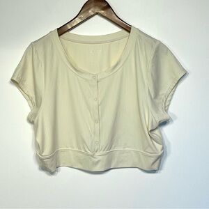 Cream Button-Up Women's Top